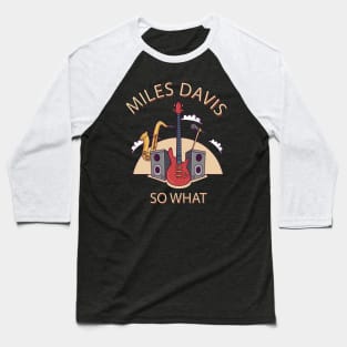 Retro Miles Davis jazz trumpeter, bandleader, and composer Baseball T-Shirt